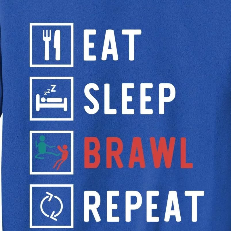 Eat Sleep Brawl Repeat Funny Video Gamer Gift Tall Sweatshirt