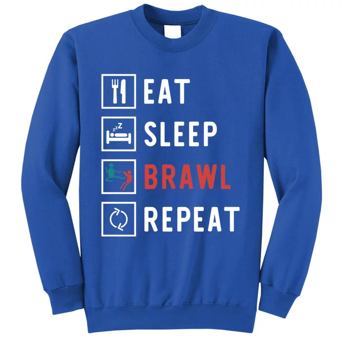 Eat Sleep Brawl Repeat Funny Video Gamer Gift Tall Sweatshirt