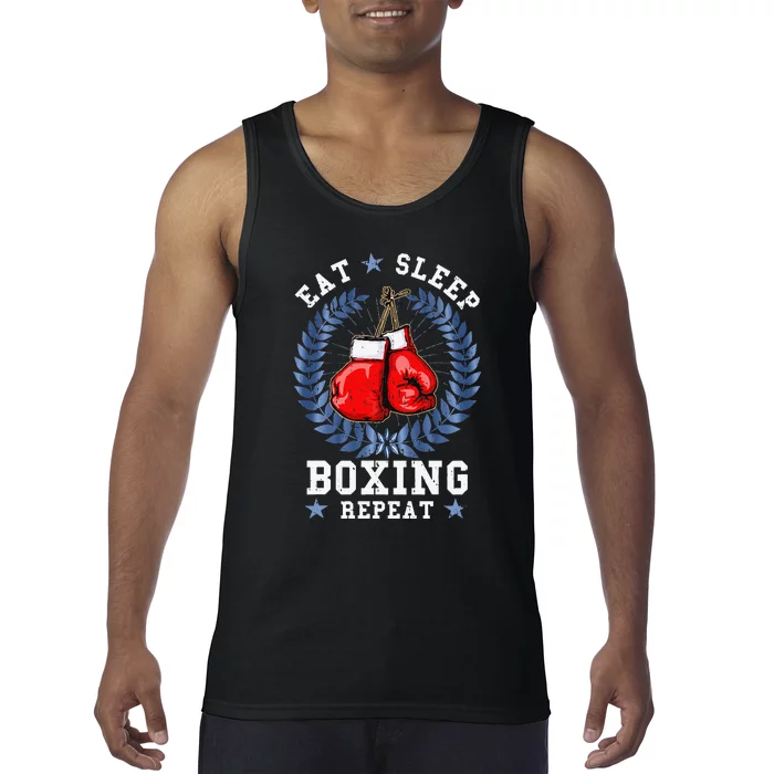 Eat Sleep Box Boxing Lover Gym Boxer Kickboxing Kickboxer Tank Top