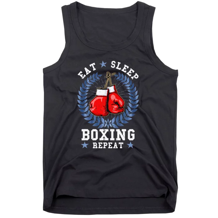 Eat Sleep Box Boxing Lover Gym Boxer Kickboxing Kickboxer Tank Top