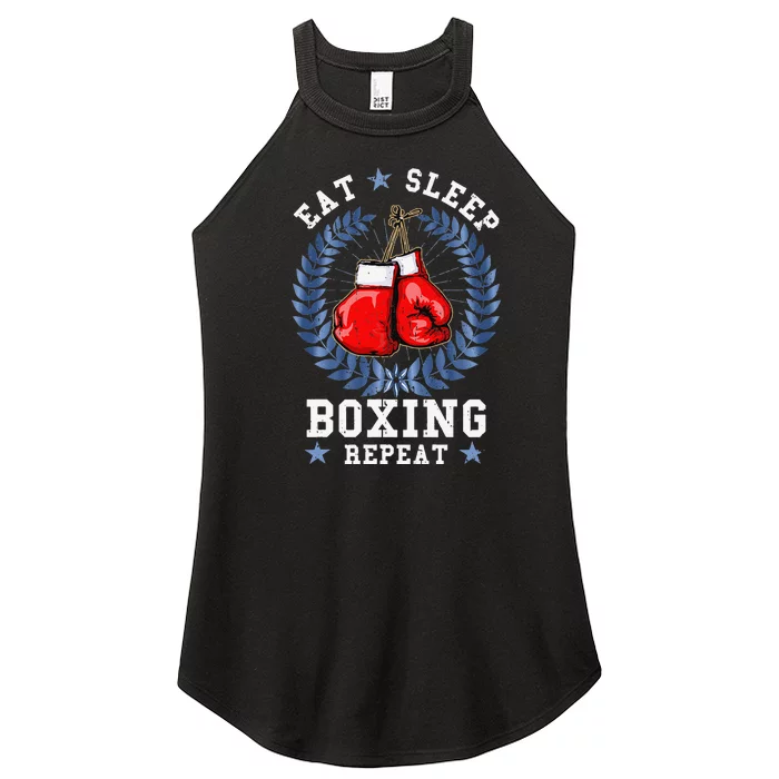 Eat Sleep Box Boxing Lover Gym Boxer Kickboxing Kickboxer Women’s Perfect Tri Rocker Tank