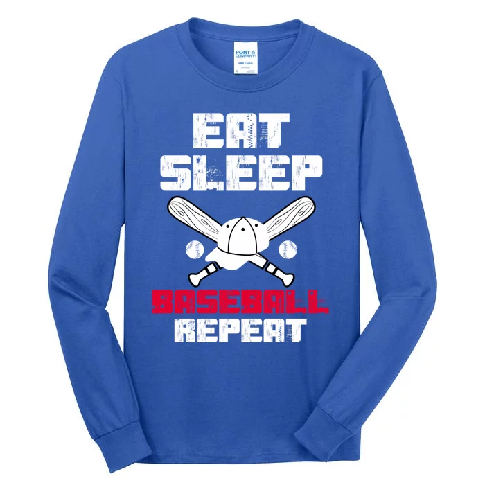 Eat Sleep Baseball Coaches Baseball Players Baseball Lovers Gift Tall Long Sleeve T-Shirt