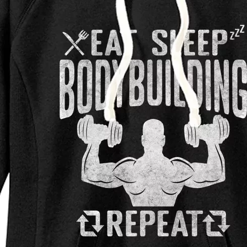 Eat Sleep Bodybuilding Repeat Gym Workout Bodybuilding Gift Women's Fleece Hoodie