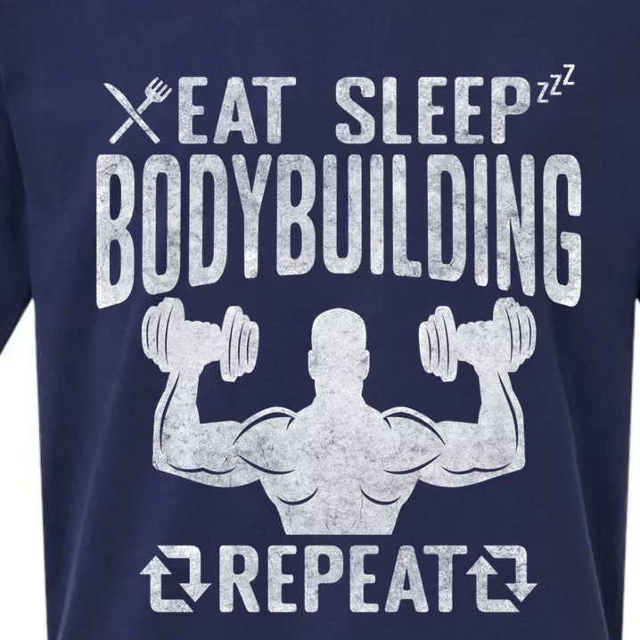 Eat Sleep Bodybuilding Repeat Gym Workout Bodybuilding Gift Sueded Cloud Jersey T-Shirt