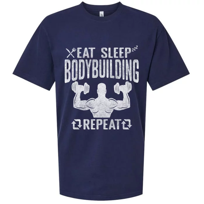 Eat Sleep Bodybuilding Repeat Gym Workout Bodybuilding Gift Sueded Cloud Jersey T-Shirt