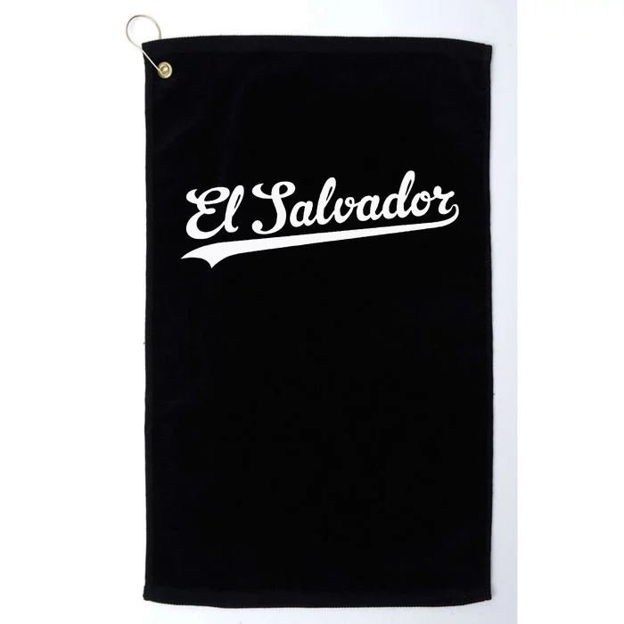 El Salvador Baseball Jersey Script Vintage Retro Style Platinum Collection Golf Towel