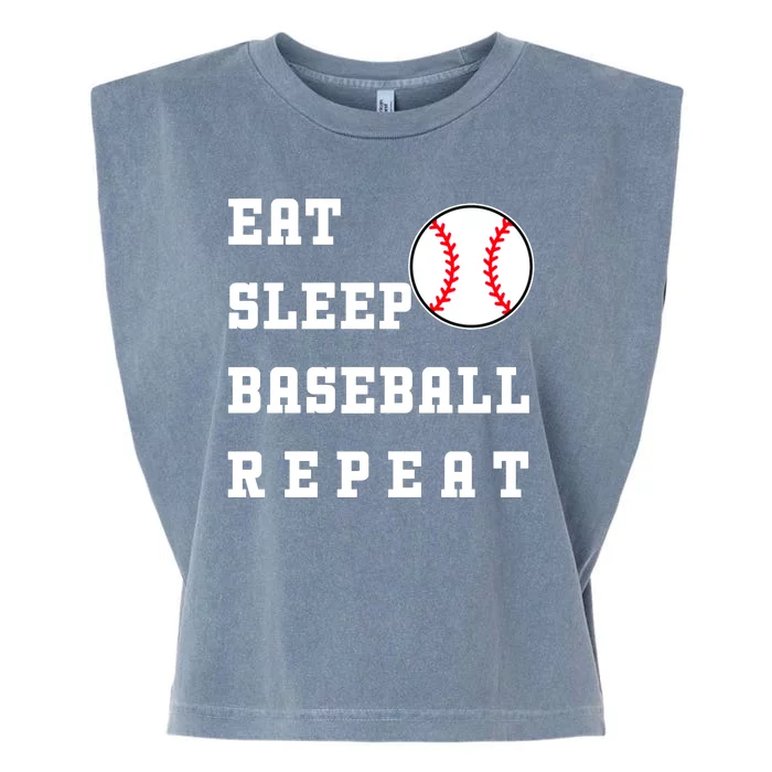 Eat Sleep Baseball Repeat Garment-Dyed Women's Muscle Tee