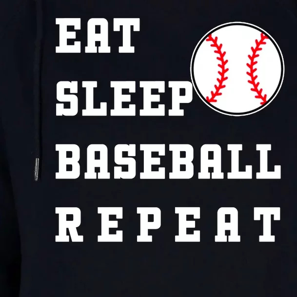 Eat Sleep Baseball Repeat Womens Funnel Neck Pullover Hood