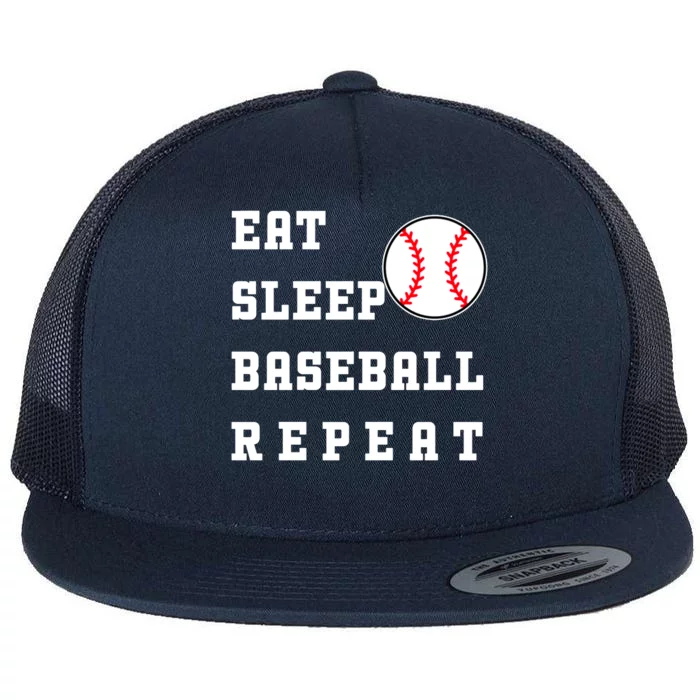 Eat Sleep Baseball Repeat Flat Bill Trucker Hat