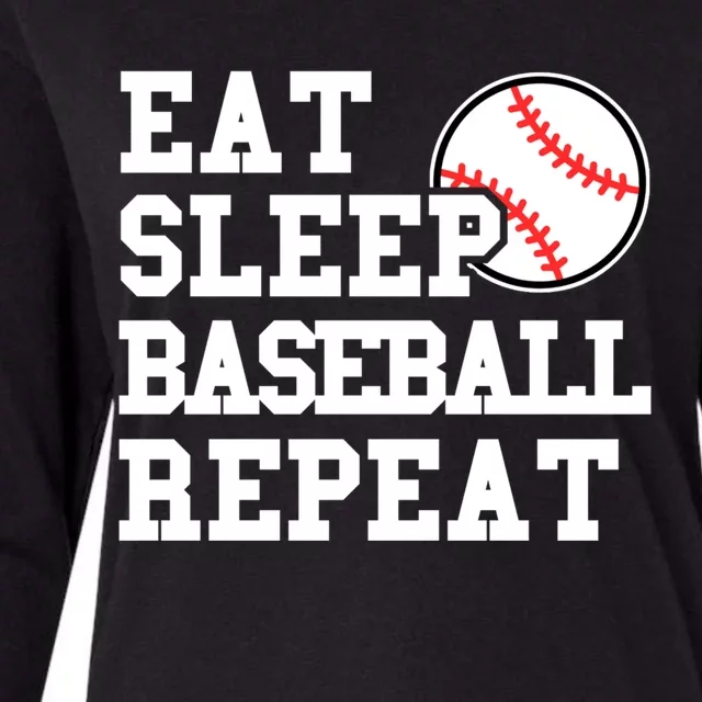 Eat Sleep Baseball Repeat Meaningful Gift Womens Cotton Relaxed Long Sleeve T-Shirt