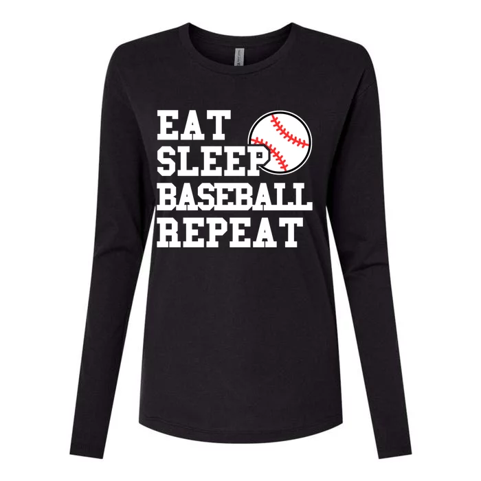 Eat Sleep Baseball Repeat Meaningful Gift Womens Cotton Relaxed Long Sleeve T-Shirt