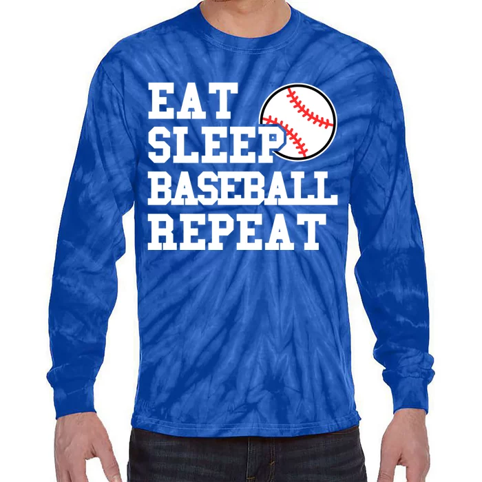 Eat Sleep Baseball Repeat Meaningful Gift Tie-Dye Long Sleeve Shirt