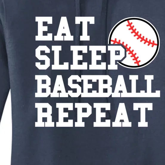 Eat Sleep Baseball Repeat Meaningful Gift Women's Pullover Hoodie