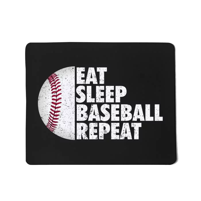 Eat Sleep Baseball Repeat Baseball Player Funny Baseball Mousepad