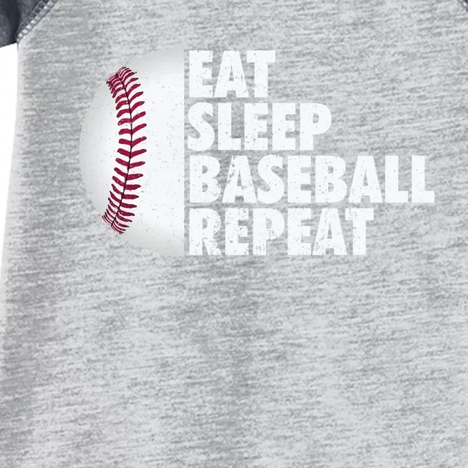 Eat Sleep Baseball Repeat Baseball Player Funny Baseball Infant Baby Jersey Bodysuit