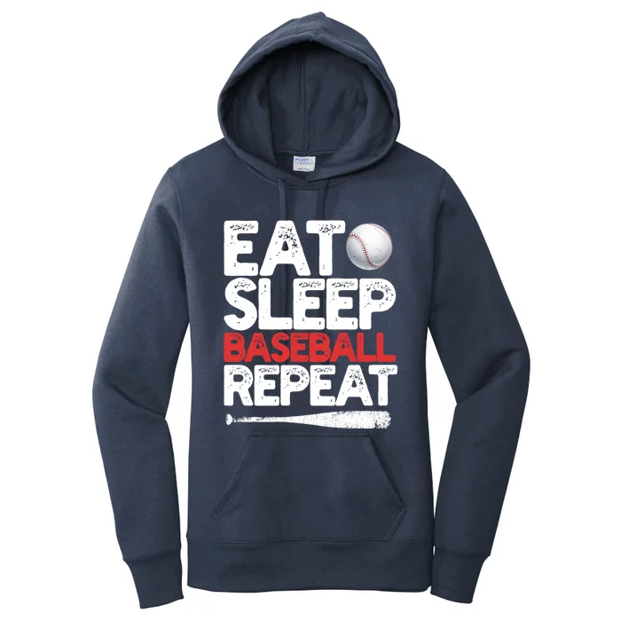 Eat Sleep Baseball Repeat Catcher Pitcher Baseball Women's Pullover Hoodie