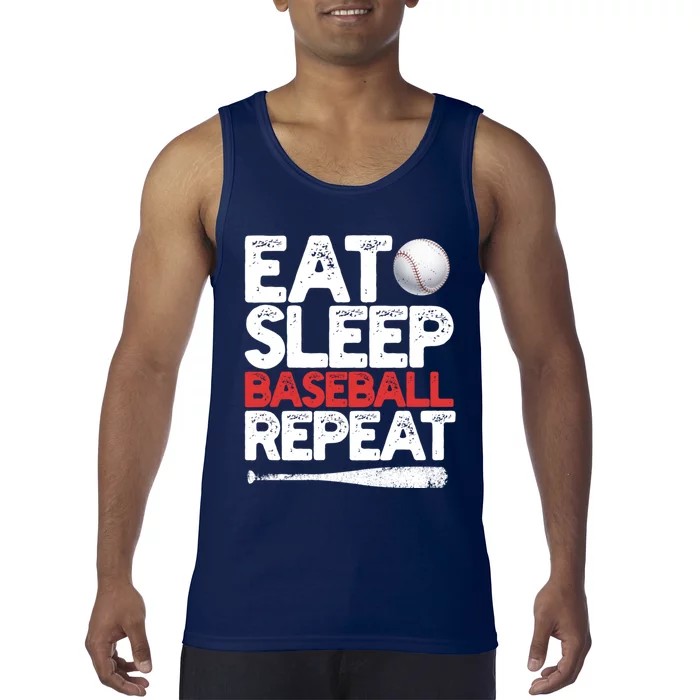 Eat Sleep Baseball Repeat Catcher Pitcher Baseball Tank Top