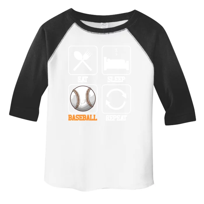 Eat Sleep Baseball Repeat Baseball Gift Toddler Fine Jersey T-Shirt