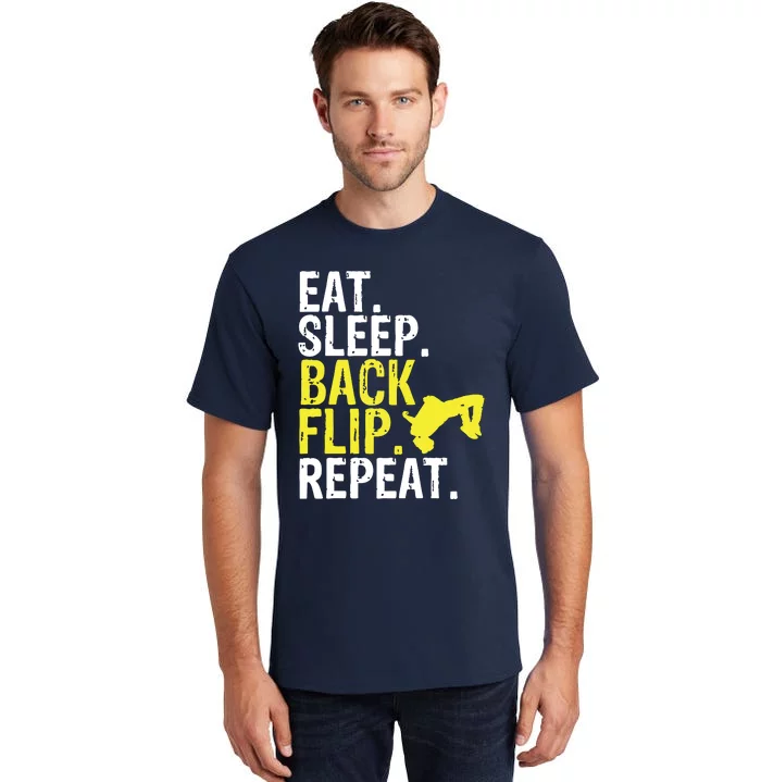 Eat Sleep Back Flip Repeat Acrobat Gymnastics Gift Tall T-Shirt