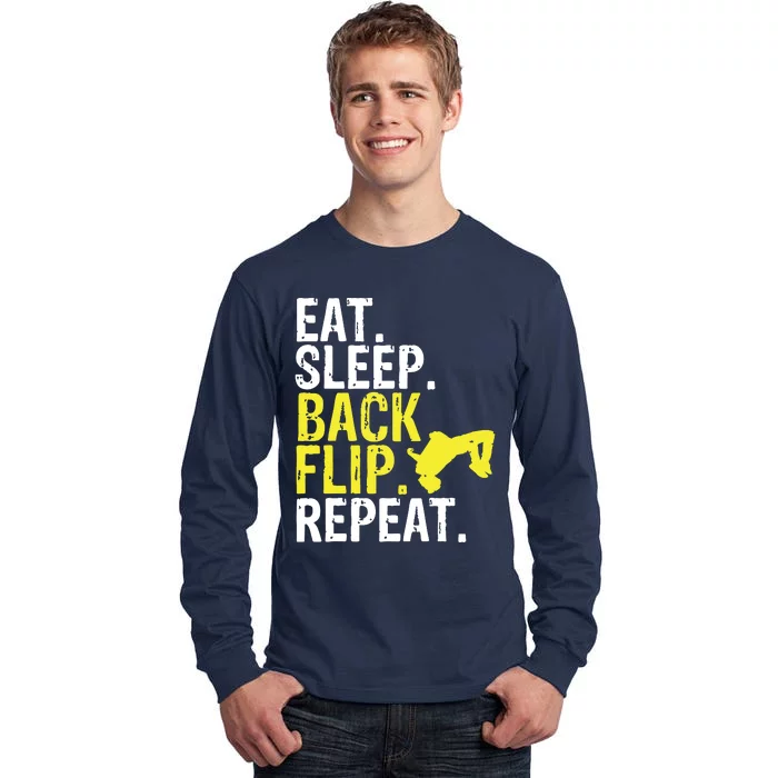 Eat Sleep Back Flip Repeat Acrobat Gymnastics Gift Tall Long Sleeve T-Shirt