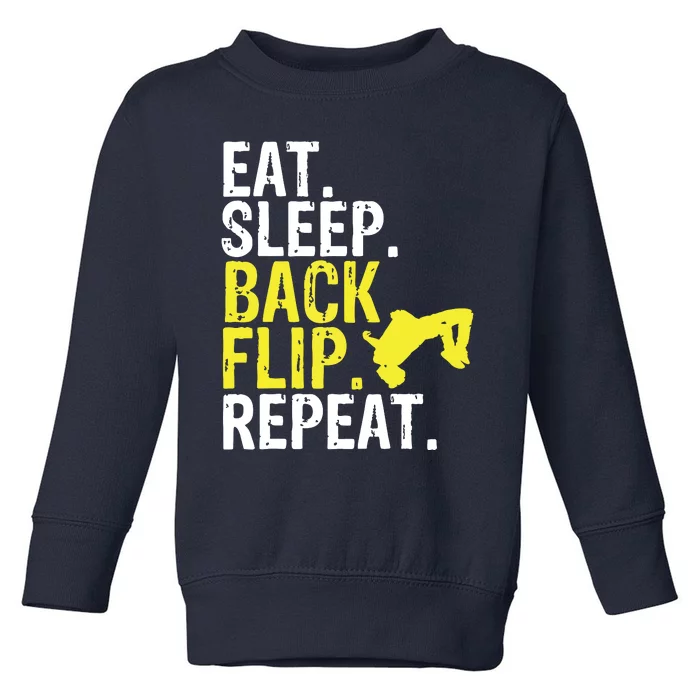 Eat Sleep Back Flip Repeat Acrobat Gymnastics Gift Toddler Sweatshirt