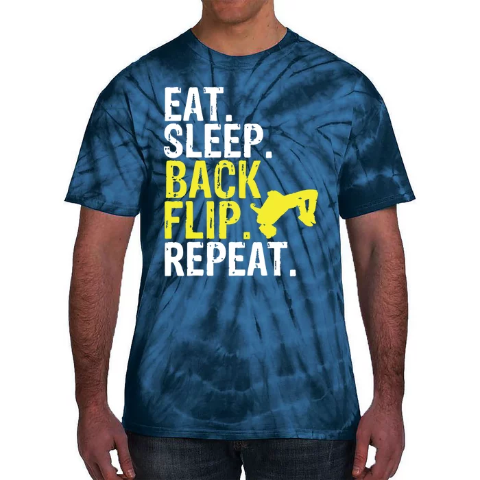 Eat Sleep Back Flip Repeat Acrobat Gymnastics Gift Tie-Dye T-Shirt