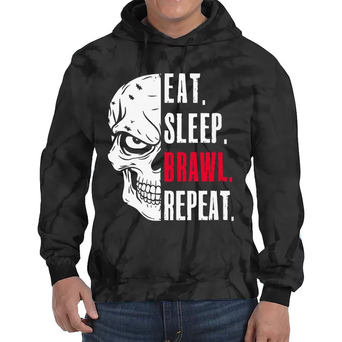 Eat Sleep Brawl Repeat Funny Video Gamer Gaming Tie Dye Hoodie