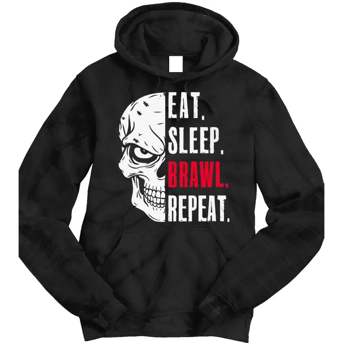 Eat Sleep Brawl Repeat Funny Video Gamer Gaming Tie Dye Hoodie