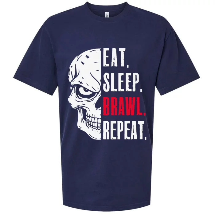 Eat Sleep Brawl Repeat Funny Video Gamer Gaming Sueded Cloud Jersey T-Shirt