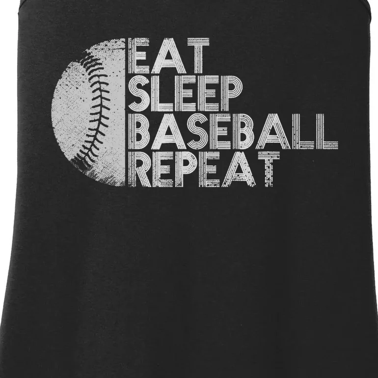 Eat Sleep Baseball Repeat Baseball Player Funny Baseball Ladies Essential Tank