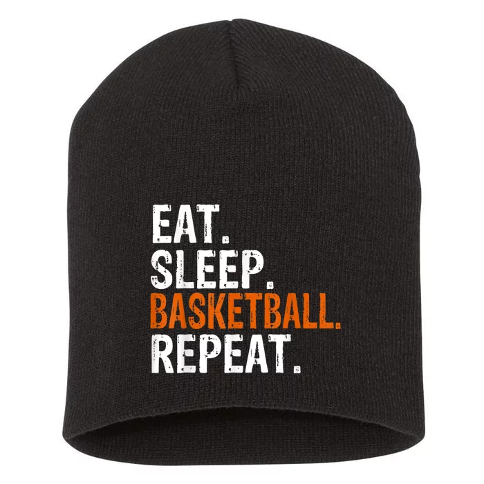 Eat Sleep Basketball Repeat Gift Short Acrylic Beanie