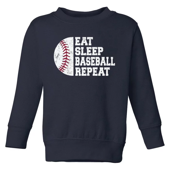 Eat Sleep Baseball Repeat Baseball Player Funny Baseball Toddler Sweatshirt