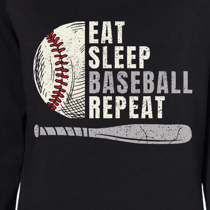 Eat Sleep Baseball Repeat Funny Baseball Player Womens California Wash Sweatshirt