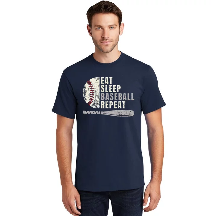 Eat Sleep Baseball Repeat Funny Baseball Player Tall T-Shirt