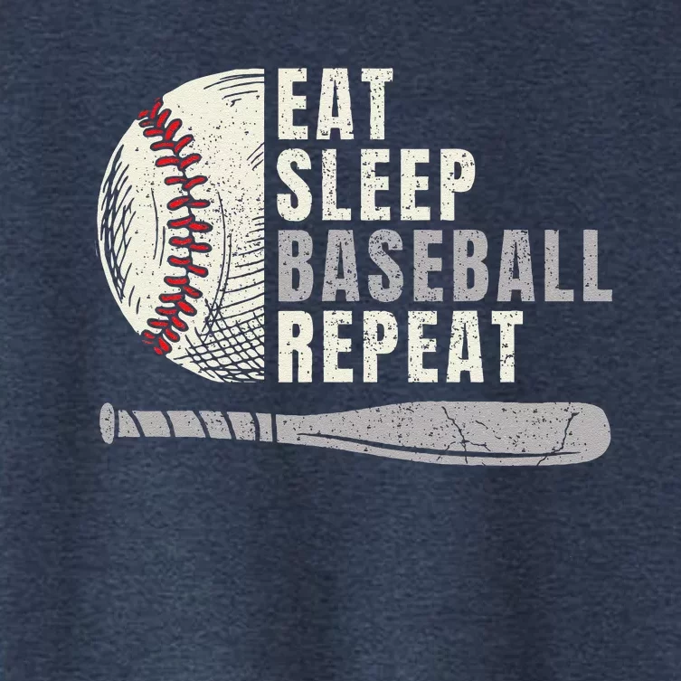 Eat Sleep Baseball Repeat Funny Baseball Player Women's Crop Top Tee