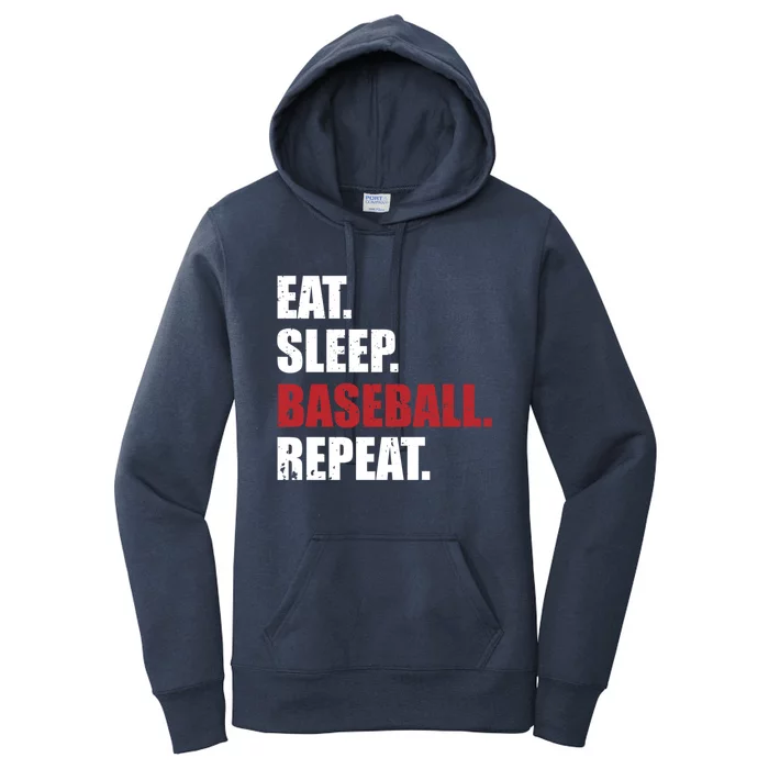 Eat Sleep Baseball Repeat Gift Women's Pullover Hoodie