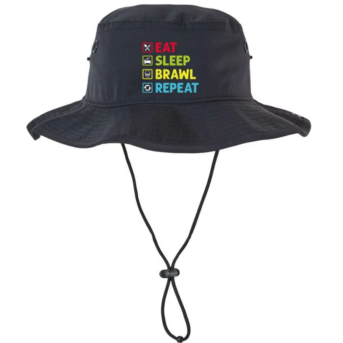 Eat Sleep Brawl Repeat Funny Video Gamer Gaming Legacy Cool Fit Booney Bucket Hat