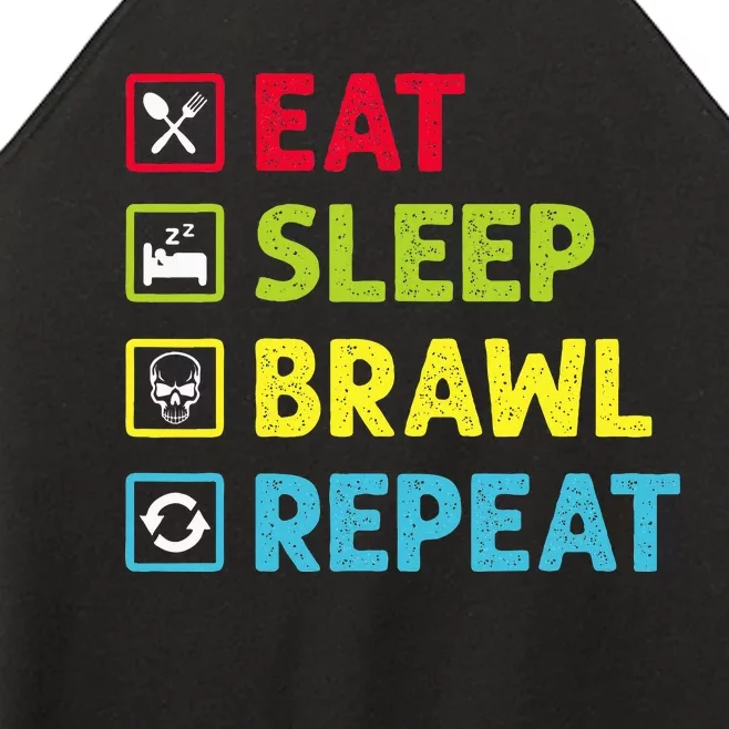 Eat Sleep Brawl Repeat Funny Video Gamer Gaming Women’s Perfect Tri Rocker Tank