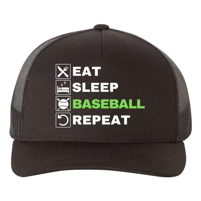 Eat Sleep Baseball Repeat, Baseball, Baseball Player Funny Baseball Yupoong Adult 5-Panel Trucker Hat