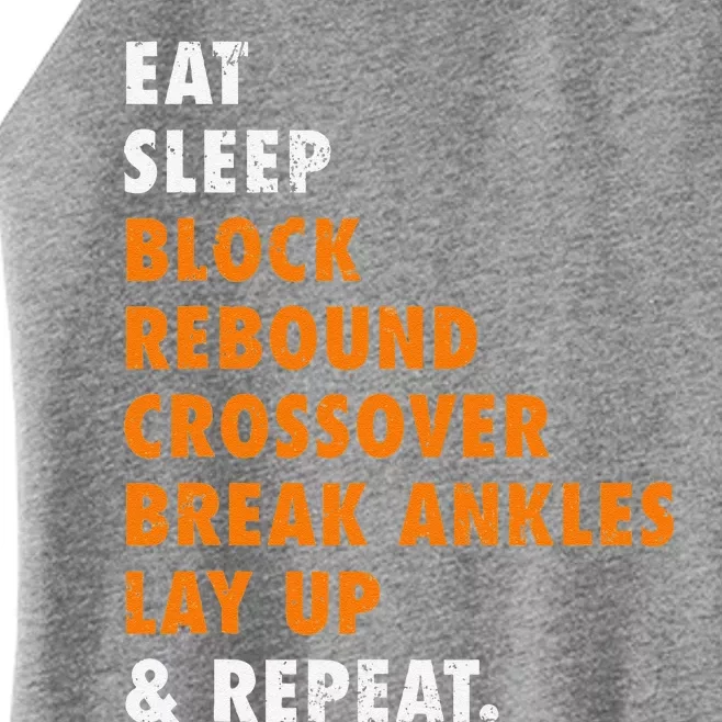 Eat Sleep Basketball Repeat Funny Gift For Basketball Player Women’s Perfect Tri Rocker Tank