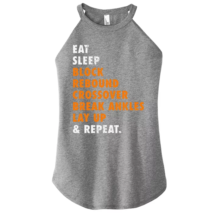 Eat Sleep Basketball Repeat Funny Gift For Basketball Player Women’s Perfect Tri Rocker Tank