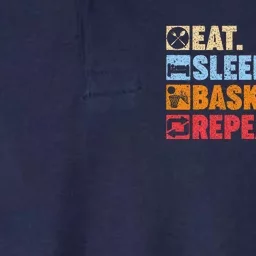 Eat Sleep Basketball Repeat Softstyle Adult Sport Polo