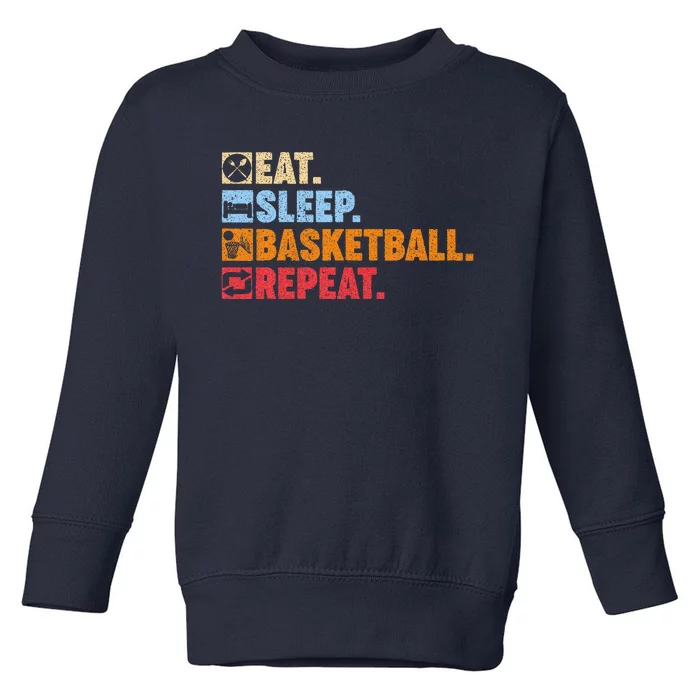 Eat Sleep Basketball Repeat Toddler Sweatshirt