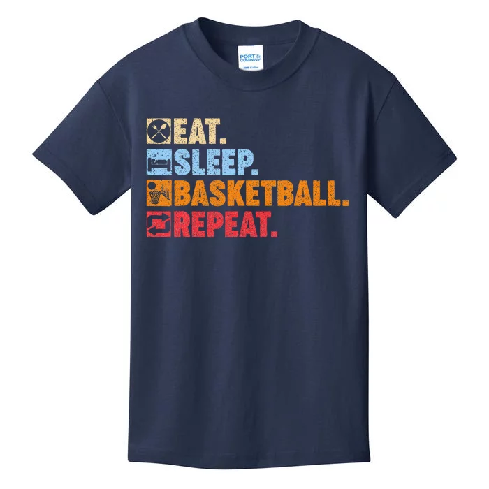 Eat Sleep Basketball Repeat Kids T-Shirt