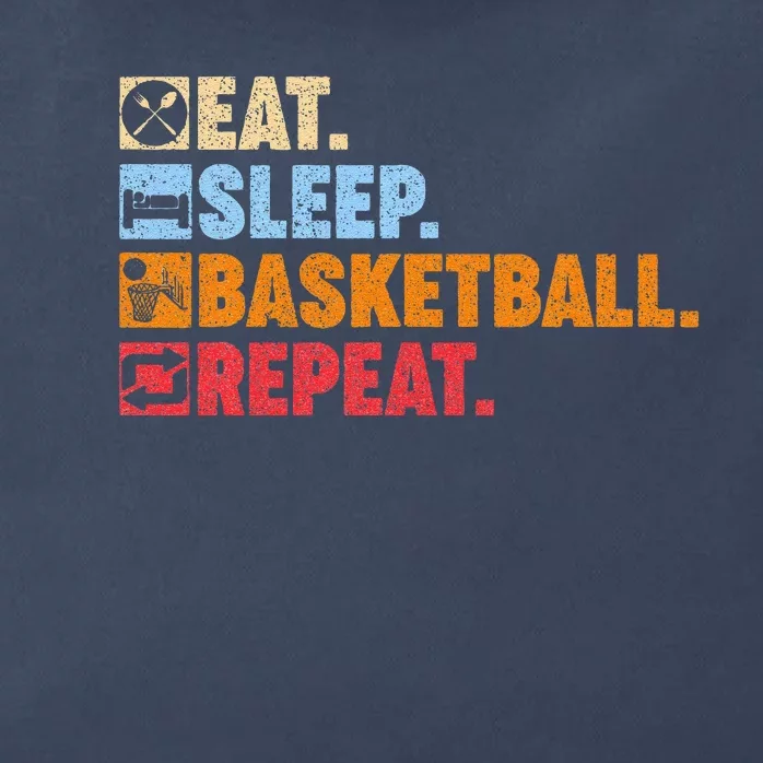 Eat Sleep Basketball Repeat Zip Tote Bag