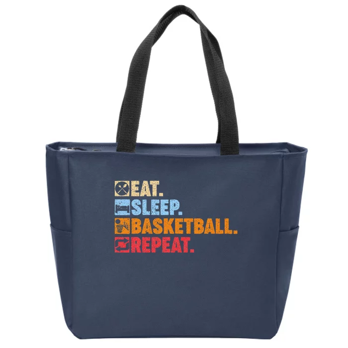 Eat Sleep Basketball Repeat Zip Tote Bag