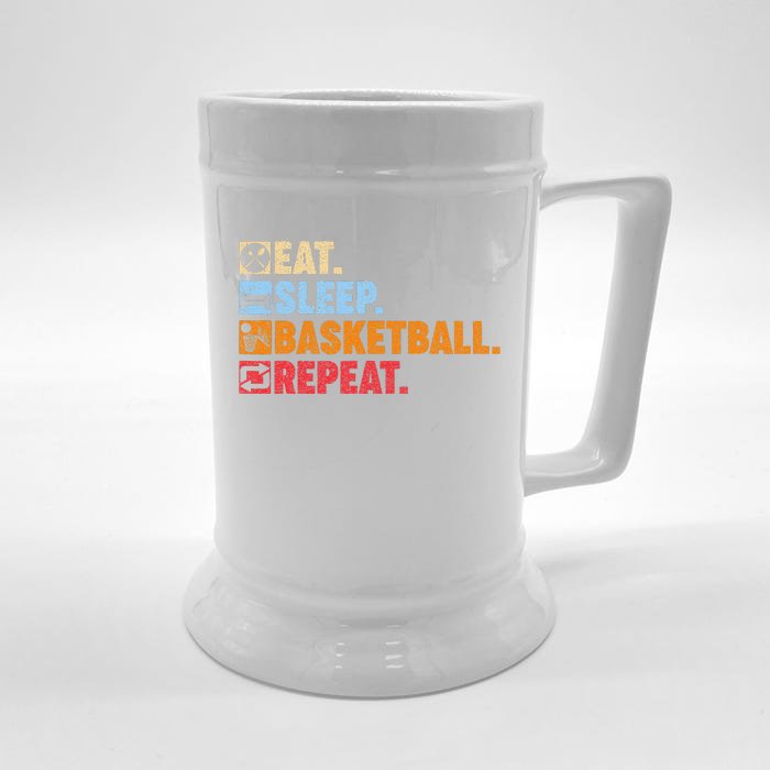 Eat Sleep Basketball Repeat Front & Back Beer Stein