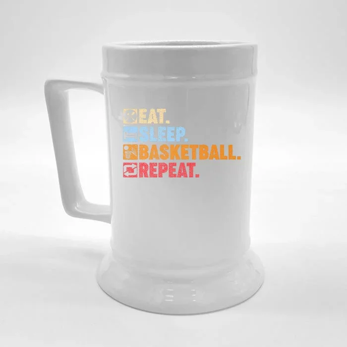 Eat Sleep Basketball Repeat Front & Back Beer Stein