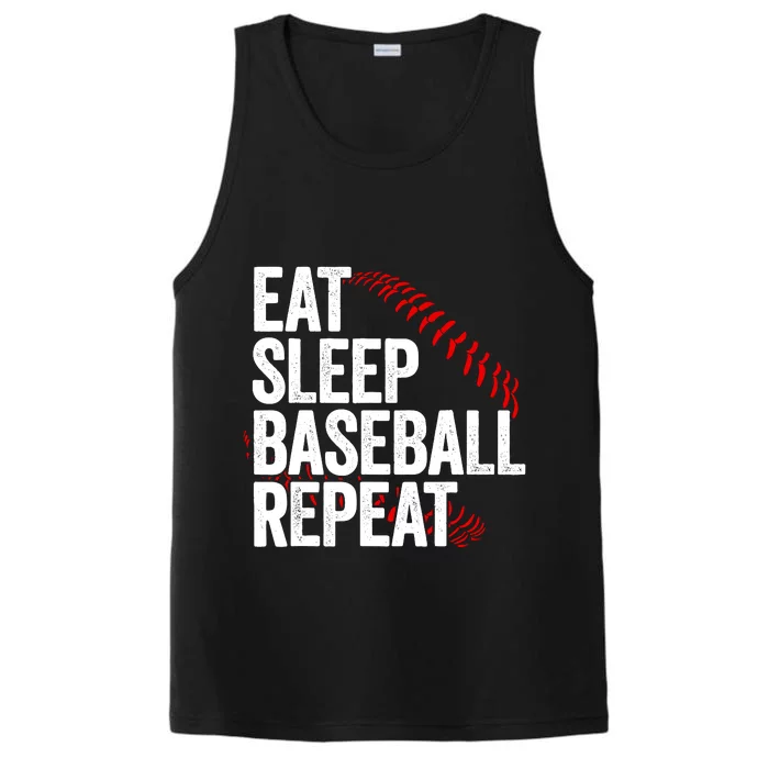 Eat Sleep Baseball Repeat Performance Tank