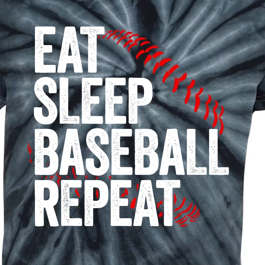 Eat Sleep Baseball Repeat Kids Tie-Dye T-Shirt